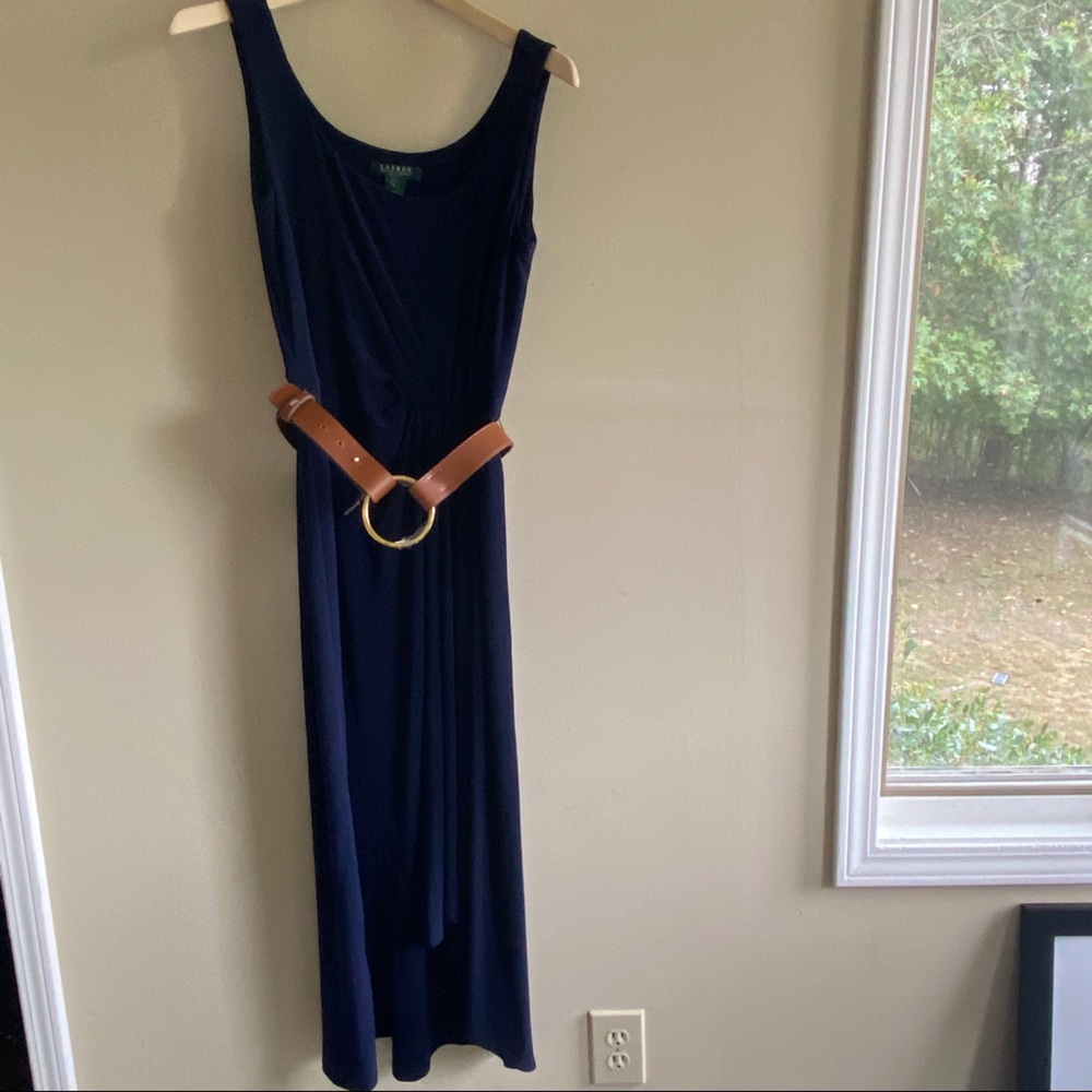 Lauren Ralph Lauren Sleeveless Ruched Jersey Dress